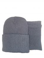 Шапка +снуд,  серый 
