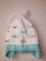 Белый-Бирюза,бантики,на х.б.