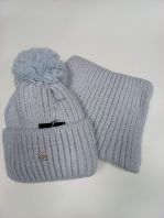 Шапка +снуд, небесный