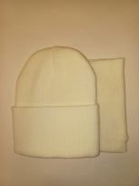 Шапка +снуд,  белый