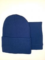 Шапка +снуд, синий 