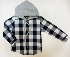 С капюшоном, темно-синяя клетка 